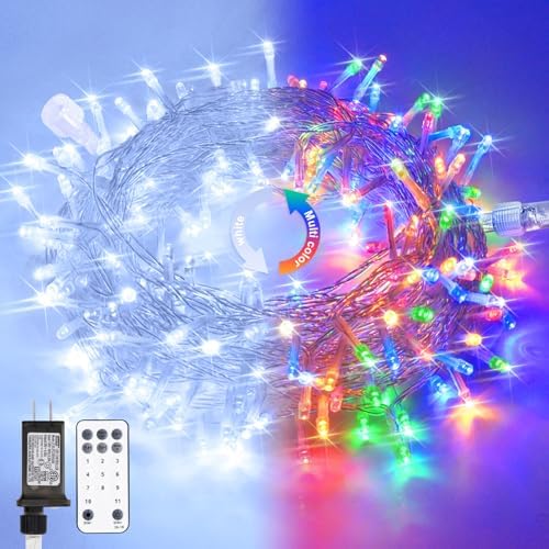 100 LED Cool White & Multicolor Christmas Lights Indoor
