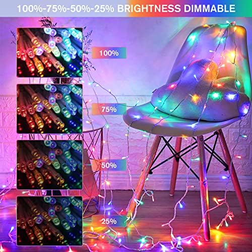 100 LED Cool White & Multicolor Christmas Lights Indoor, alternate view 4