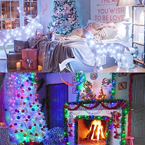 100 LED Cool White & Multicolor Christmas Lights Indoor, alternate view 5