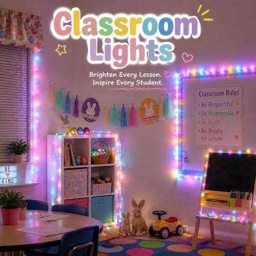 100 LED Easter Fairy Lights Indoor Pastel Christmas Lights USB, alternate view 2