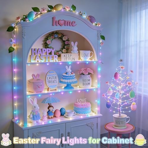 100 LED Easter Fairy Lights Indoor Pastel Christmas Lights USB, alternate view 3