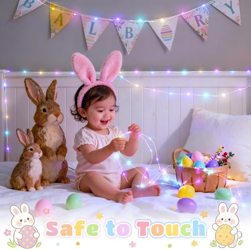 100 LED Easter Fairy Lights Indoor Pastel Christmas Lights USB, alternate view 6