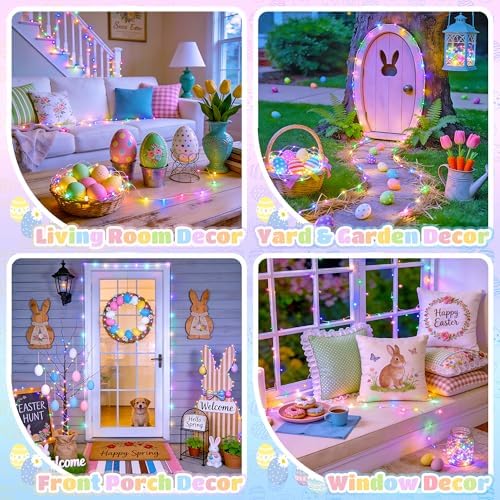 100 LED Easter Fairy Lights Indoor Pastel Christmas Lights USB, alternate view 7