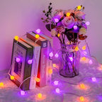 100 LED Globe Orange and Purple Halloween Lights Indoor Remote, alternate view 4