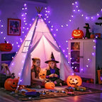 100 LED Globe Purple Halloween Lights Battery Operated 8 Modes, alternate view 4