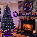 100 LED Globe Purple Halloween Lights Battery Operated 8 Modes, alternate view 5