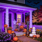 100 LED Globe Purple Halloween Lights Battery Operated 8 Modes, alternate view 7