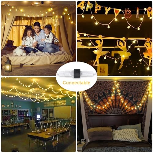 100 LED Globe String Lights Indoor Bedroom, 33ft Classroom Lights (Pack of 2), alternate view 4