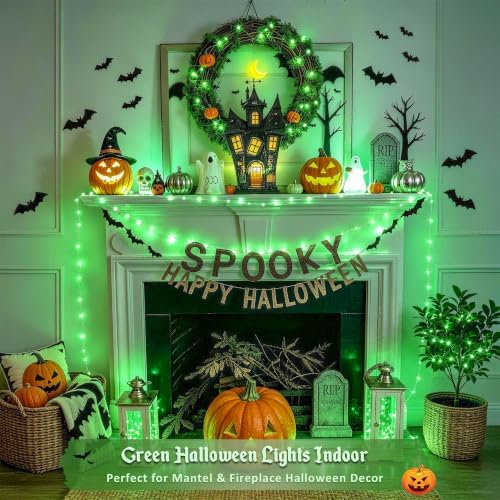 100 LED Green Halloween Fairy Lights Plug in with Remote, alternate view 3