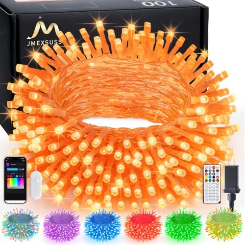 100 LED Orange and Purple Color Changing Halloween String Lights