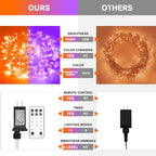 100 LED Orange & Purple Halloween Lights Plug in, alternate view 2