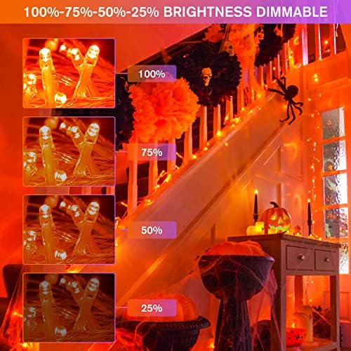 100 LED Orange & Purple Halloween Lights Plug in, alternate view 4