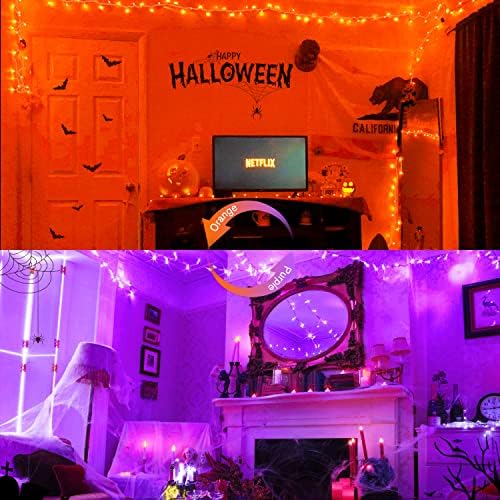 100 LED Orange & Purple Halloween Lights Plug in, alternate view 5
