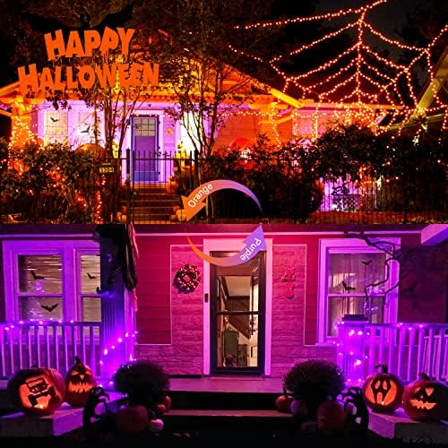 100 LED Orange & Purple Halloween Lights Plug in, alternate view 6