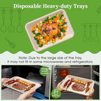 100 Pack 14 in Compostable Natural Disposable Food Crawfish Trays in Nature-100pack, alternate view 5