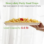 100 Pack 14 in Compostable Natural Disposable Food Crawfish Trays in Nature-100pack, alternate view 7