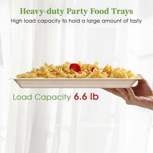 100 Pack 14 in Compostable Natural Disposable Food Crawfish Trays in Nature-100pack, alternate view 7