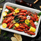 100 Pack 14 in Compostable White Disposable Food Crawfish Trays in White-100pack, alternate view 2