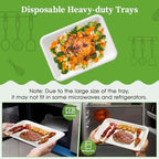 100 Pack 14 in Compostable White Disposable Food Crawfish Trays in White-100pack, alternate view 5