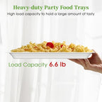 100 Pack 14 in Compostable White Disposable Food Crawfish Trays in White-100pack, alternate view 7