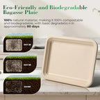 100 Pack 14 Inch Disposable Compostable Sugarcane Platters Biodegradable in 14 x 10 inch extra large in Beige, alternate view