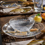 100 Pack 7 Inch Clear Plastic Plates - Hammered Gold Rimmed Sturdy, Durable And Extra Heavy duty Gold Plastic, alternate view