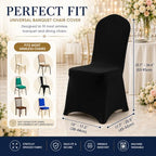 100 Pack Black Spandex Chair Covers - Stretch Polyester Slipcovers for Wedding, Banquet, Party & Dining Chairs, alternate