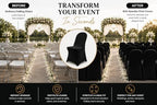100 Pack Black Spandex Folding Chair Covers, Stretch Polyester Slipcovers for Wedding, Party & Dining Chairs, alternate view