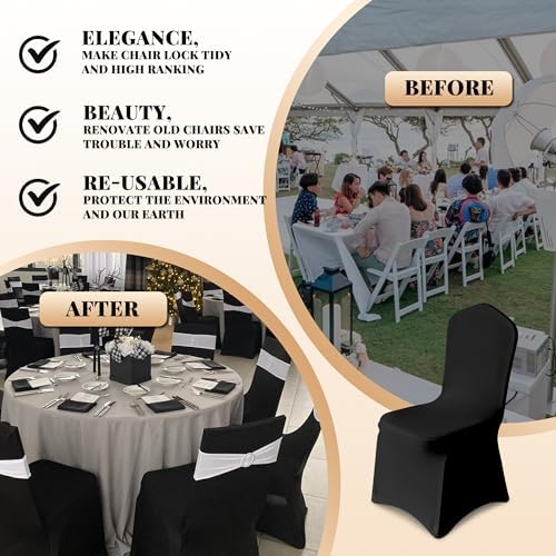 100 Pack Chair Covers for Dining Chairs, Polyester Spandex Chair Cover Stretch Slipcovers for Banquet, Wedding, alternate