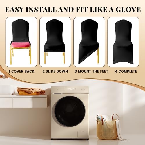 100 Pack Chair Covers for Dining Chairs, Polyester Spandex Chair Cover Stretch Slipcovers for Banquet, Wedding, alternate