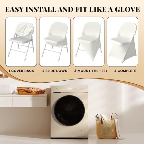 100 Pack Chair Covers for Folding Chairs, Polyester Spandex Chair Cover Stretch Slipcovers for Banquet, Wedding, alternate