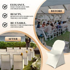 100 Pack Chair Covers for Folding Chairs, Polyester Spandex Chair Cover Stretch Slipcovers for Banquet, Wedding, alternate