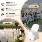 100 Pack Chair Covers for Folding Chairs, Polyester Spandex Chair Cover Stretch Slipcovers for Banquet, Wedding, alternate