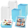 100 Pack Charcuterie Boxes with Clear Lids 5 Inch Cookie Box, Blue in Blue