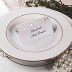 100 Pack Gold Place Cards for Wedding Party Reception, 2" X 3.5, Double Design, Gold Foil Stars and Line, Scored, alternate