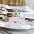 100 Pack Gold Place Cards for Wedding Party Reception, 2" X 3.5, Double Design, Gold Foil Stars and Line, Scored, alternate