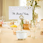 100 Pack Gold Place Cards for Wedding Party Reception, 2" X 3.5, Double Design, Gold Foil Stars and Line, Scored, alternate