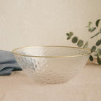 100 Pack Hammered Gold Plastic Bowls Disposable Heavy Duty - 12 Oz Clear Plastic Bowls For Parties - Premium, alternate view