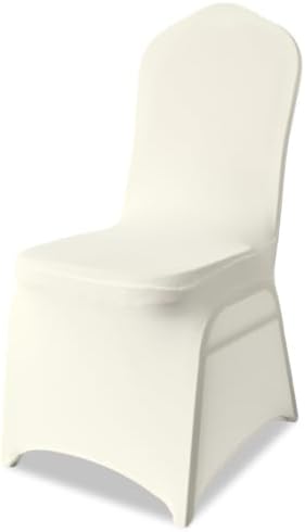100 Pack Ivory Universal Fitted Spandex Chair Covers | Stretch & Washable Upgraded Chair Slipcovers, Ideal for