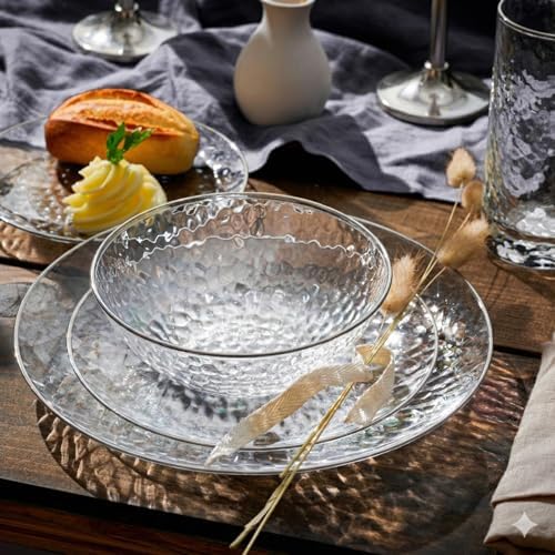 100 Pack Silver Plastic Plates - 6 Inch Hammered Silver Rimmed Sturdy, Durable And Extra Heavy duty Silver, alternate view 2