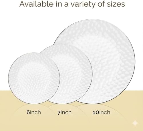 100 Pack Silver Plastic Plates - 6 Inch Hammered Silver Rimmed Sturdy, Durable And Extra Heavy duty Silver, alternate view 4