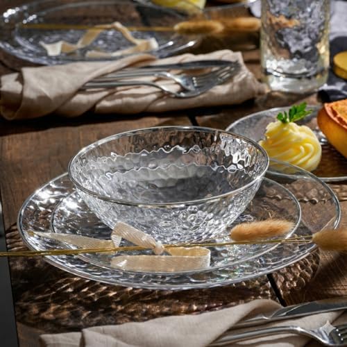 100 Pack Silver Plastic Plates - 6 Inch Hammered Silver Rimmed Sturdy, Durable And Extra Heavy duty Silver, alternate view 5