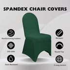 100 Pack Stretch Spandex Banquet Chair Covers - Hunter Green, Wedding Slip, Premium Quality, alternate view 3