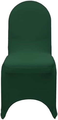 100 Pack Stretch Spandex Banquet Chair Covers - Hunter Green, Wedding Slip, Premium Quality, alternate view 4