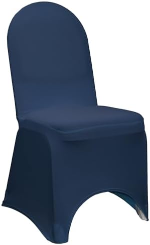 100 Pack Stretch Spandex Banquet Chair Covers - Navy Blue, Wedding Slip Covers, Premium Quality Chair Cover in