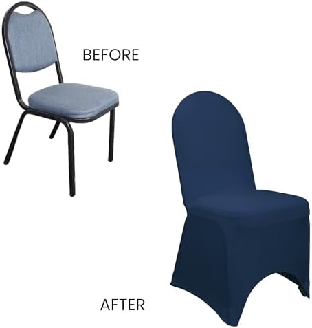 100 Pack Stretch Spandex Banquet Chair Covers - Navy Blue, Wedding Slip Covers, Premium Quality Chair Cover in, alternate