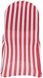 100 Pack Stretch Spandex Chair Covers Striped - Red and White, Wedding Slip Covers, Premium Quality Chair Cover, alternate