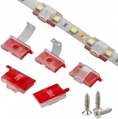 100 Pack Strip Light Clips LED Strip Light Mounting Clip for 8-10mm IP20/65