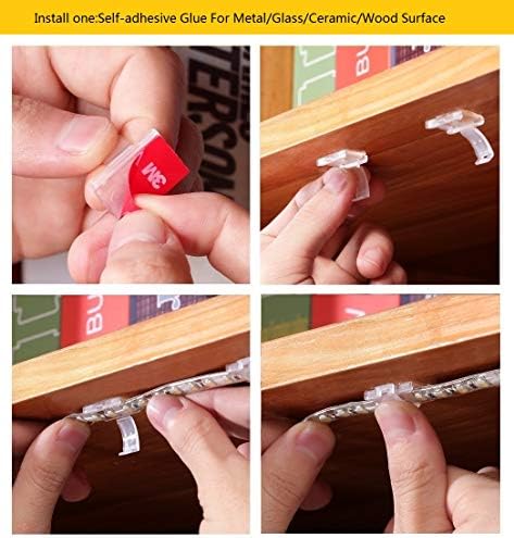 100 Pack Strip Light Clips LED Strip Light Mounting Clip for 8-10mm IP20/65, alternate view 4