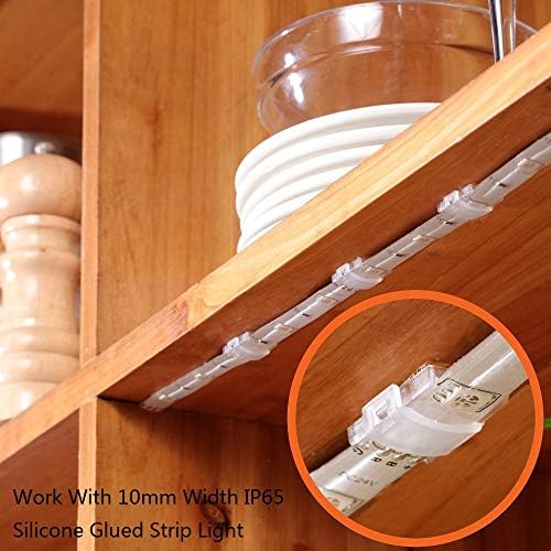 100 Pack Strip Light Clips LED Strip Light Mounting Clip for 8-10mm IP20/65, alternate view 7
